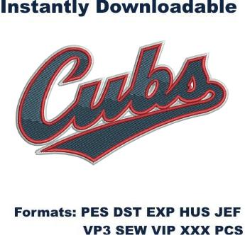 chicago cubs logo embroidery design